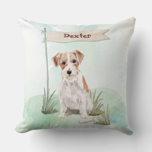 Anpassad namnmatchning av Jacken Russell Pet-Hund Kudde (Framsida)