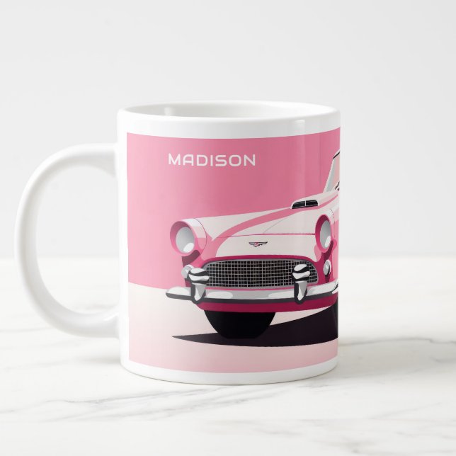 Anpassad namnmeny, Rosa, klassiskt kort Jumbo Mugg (Vänster)