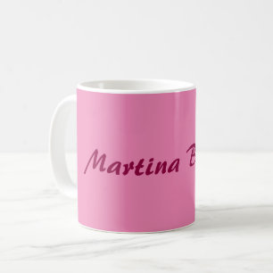 Anpassad namnminimalistisk modern Rosa Kaffemugg