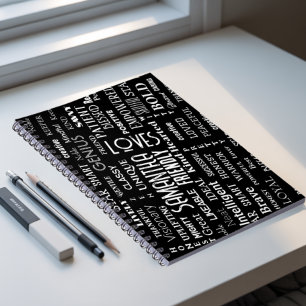 Anpassad namnmodern Ord Art Lägg till ditt eget Or Anteckningsbok