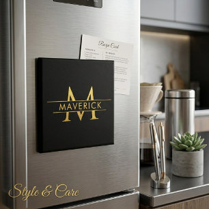 Anpassad namnmonogram Elegant dekorativ Magnet