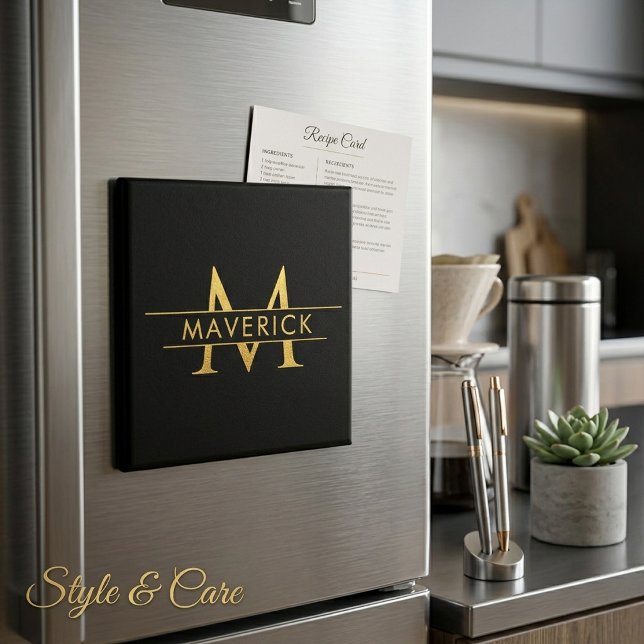 Anpassad namnmonogram Elegant dekorativ Magnet (Custom Name Monogram Elegant Decorative Magnet)