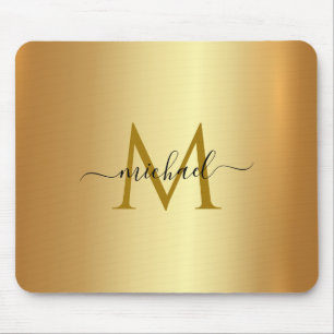 Anpassad Namnmonogram Initial Mall Guld Musmatta