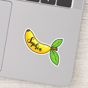 Anpassad Namnmonogram   kawaii Söt Bananlärare Klistermärken