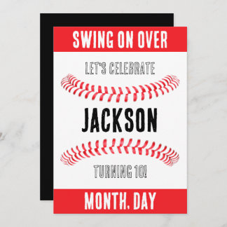 Anpassad namnplats för Baseball Födelsedagsfest Inbjudningar