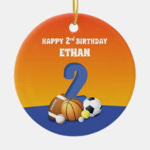 Anpassad namnpojke 2:a födelsedag Sports Bollar