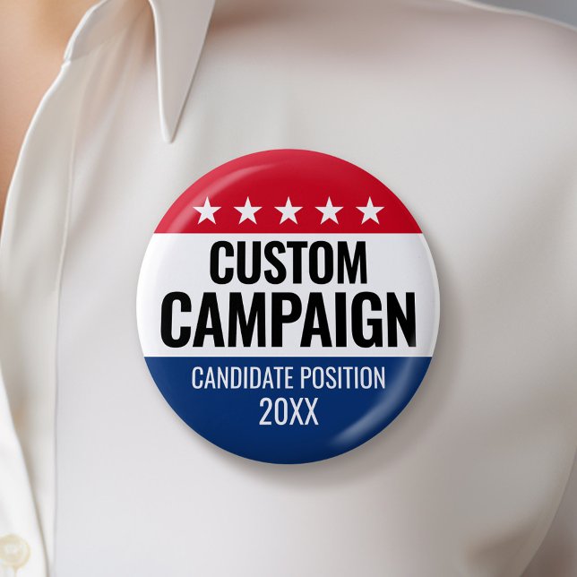 Anpassad namnposition för klassiskt Kampanj-design Knapp (Custom Campaign Button - Great Rally button for the Next Election)