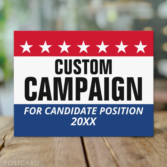 Anpassad namnposition för klassiskt Kampanj-design Vykort (Custom Campaign Postcard)