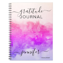 Anpassad namnRosa Abstrakt Gratitude Journal Anteckningsbok