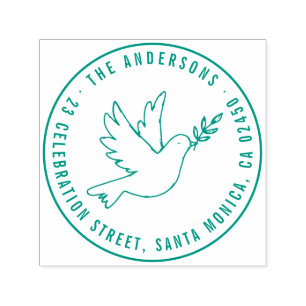 Anpassad namnrunda för Modern Peace Dove-Returadre Självfärgande Stämpel