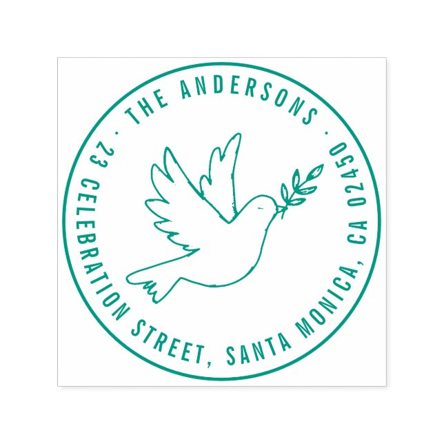 Anpassad namnrunda för Modern Peace Dove-Returadre Självfärgande Stämpel (Design)