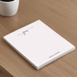 Anpassad namnskript Monogram Modern Minimalistisk  Anteckningsblock<br><div class="desc">Oavsett om du organiserar uppgifter, skriver snabbanteckningar eller skickar personlig-meddelanden gör anteckningsblocket med det anpassade namnet påstående. Dess sofistikerade utformning, med ett skriptmonogram och ren, modern layout, ser ut som ett praktiskt tillägg och en snyggt till vilket skrivbord som helst. Perfekt för professioneller, studenter eller alla som har personlig, det...</div>