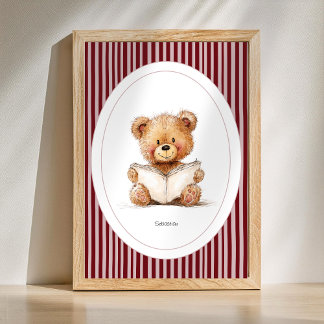 Anpassad Namnskylt för Barnkammaren - Teddybjörn s Poster