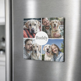 Anpassad namnskylt för fotokollage Hundmagnet Magnet