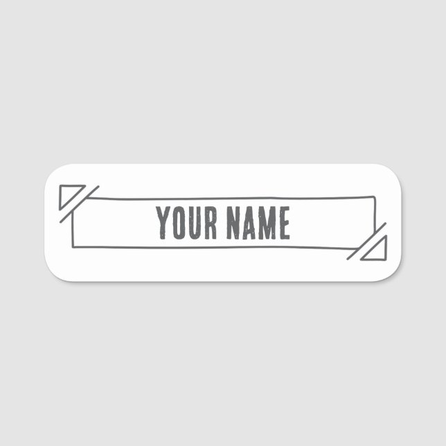 Anpassad Namnskylt – Handritad Banner Namnbricka (Framsida)
