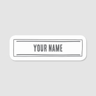 Anpassad Namnskylt – Minimalistisk Handritad Namnbricka