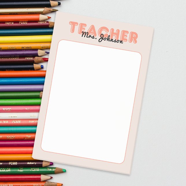 Anpassad namnsökare post-it block (Custom Name Purple Teacher Post-it Notes)