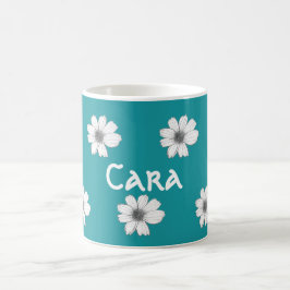 Anpassad namnsökning för blommigt kaffemugg