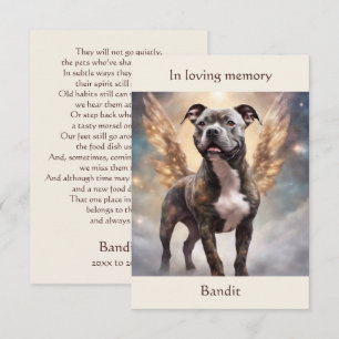 Anpassad namnsymbol för Pitbull Brindle Memorial-D Tack Kort