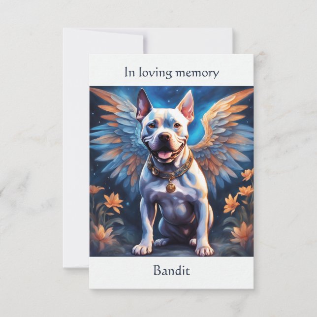 Anpassad namnsymbol för Pitbull Memorial-Dikt Tack Kort (Framsida)