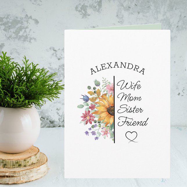 Anpassad namntext för blommigt, födelsedag eller T Kort (This versatile card with its custom name and text is perfect for a birthday or any occasion.)