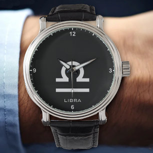 Anpassad namntext för Libra Zodiac - enkel minimal Armbandsur
