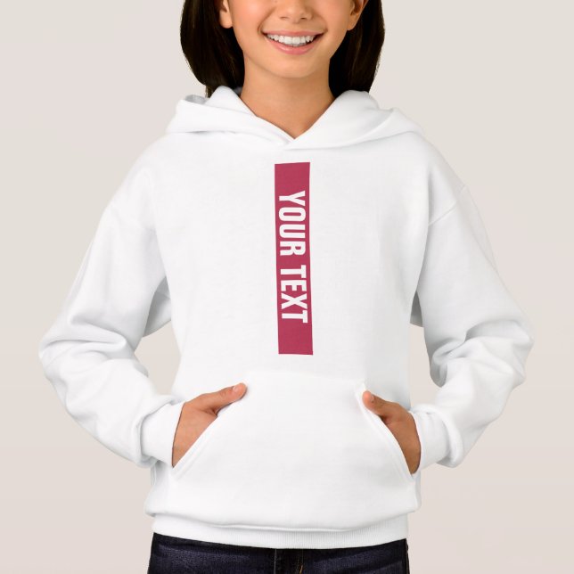 Anpassad namntext för Magentan Girls Hoodies White T Shirt (Framsida)