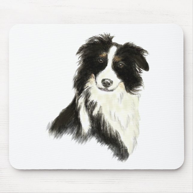 Anpassad namntext Gräns Collie Hund Pet Musmatta (Framsidan)