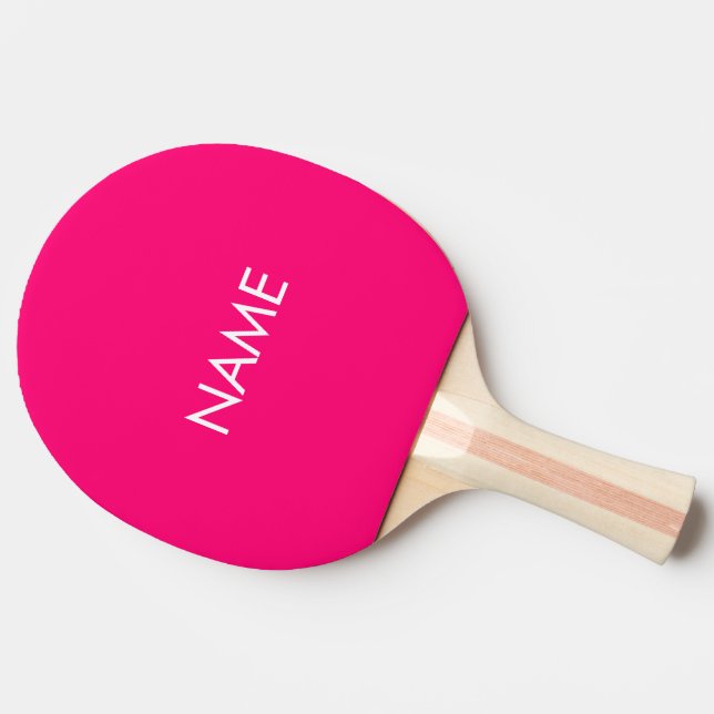 Anpassad namntextmonogramsfuchsia för shock rosa pingisracket (Sidan)