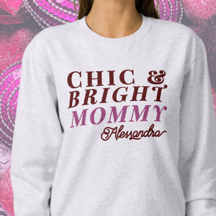 Anpassad namntyp Chic Bright Mamma Helgdag Typogra T Shirt