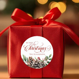 Anpassad namntypografi - julklapp runt klistermärke
