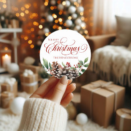 Anpassad namntypografi - julklapp runt klistermärke