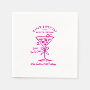 Anpassad Napkins 100:e födelsedag Rosa Martini Pappersservett