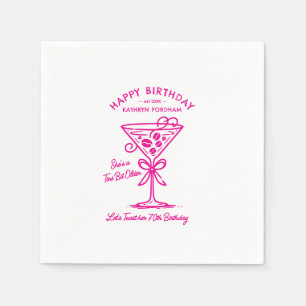 Anpassad Napkins 70:e födelsedag Rosa Martini Pappersservett