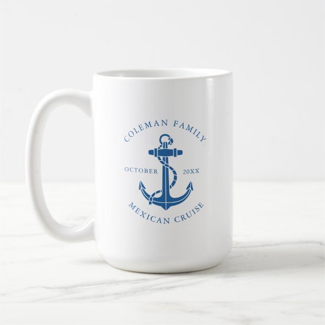 Anpassad nautisk båtankare Familjematchning Kaffemugg (Vänster)