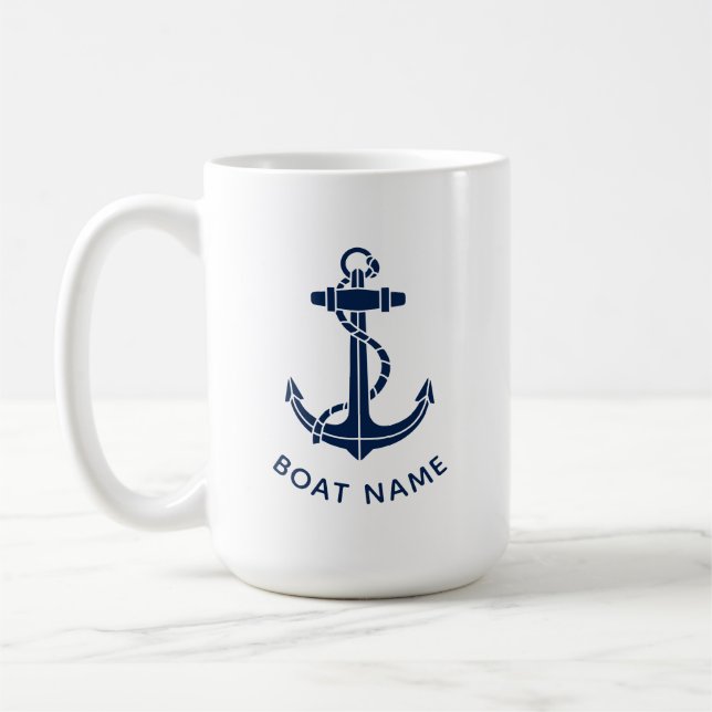Anpassad nautisk båtankare strandresa kaffemugg (Vänster)