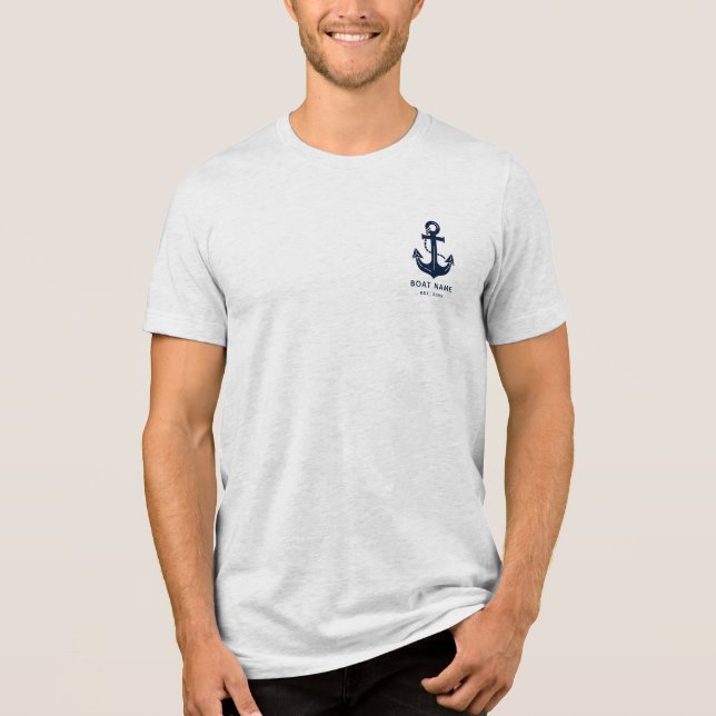 Anpassad nautisk båtnamn Ankar T Shirt (Framsida)