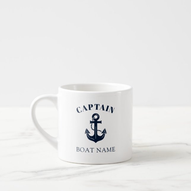 Anpassad nautisk båtnamn ankare espressomugg (Vänster)