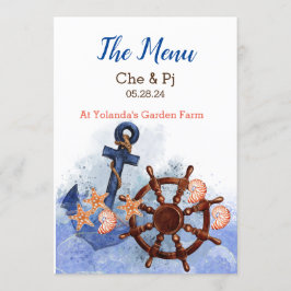 Anpassad nautisk Beach-bröllop Meny