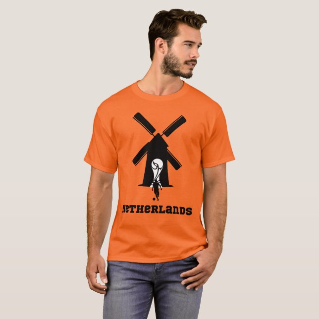 Anpassad Nederländerna Fotbollströja för Supportra T Shirt (Hel framsida)
