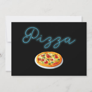 Anpassad Neon Glöd Pizza Fest Inbjudan