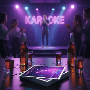 Anpassad Neon Karoake Natt Spenarbalj Pappersservett
