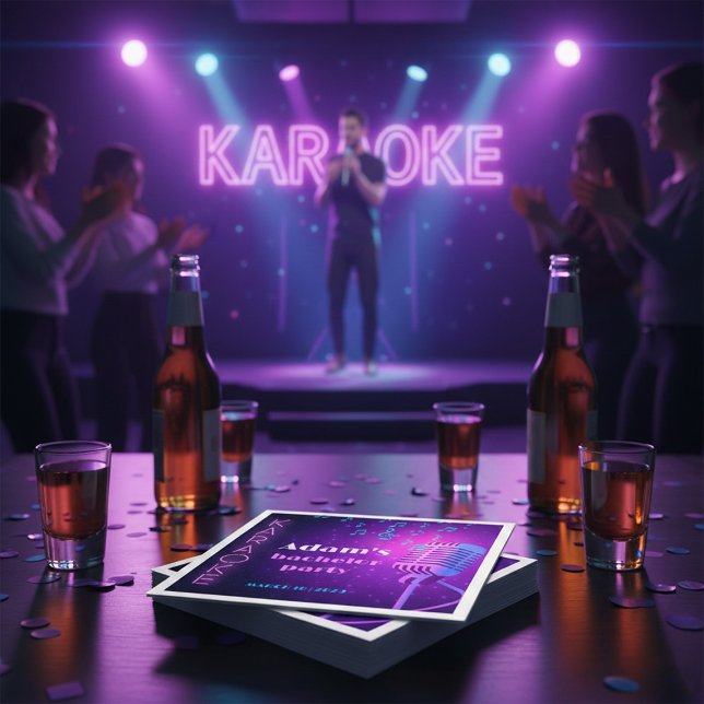 Anpassad Neon Karoake Natt Spenarbalj Pappersservett (Skapare uppladdad)