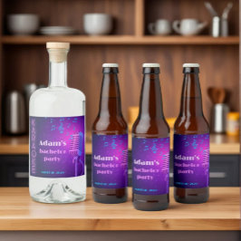 Anpassad Neon Karoake Natt Spenarparty Spritflaskor Etikett