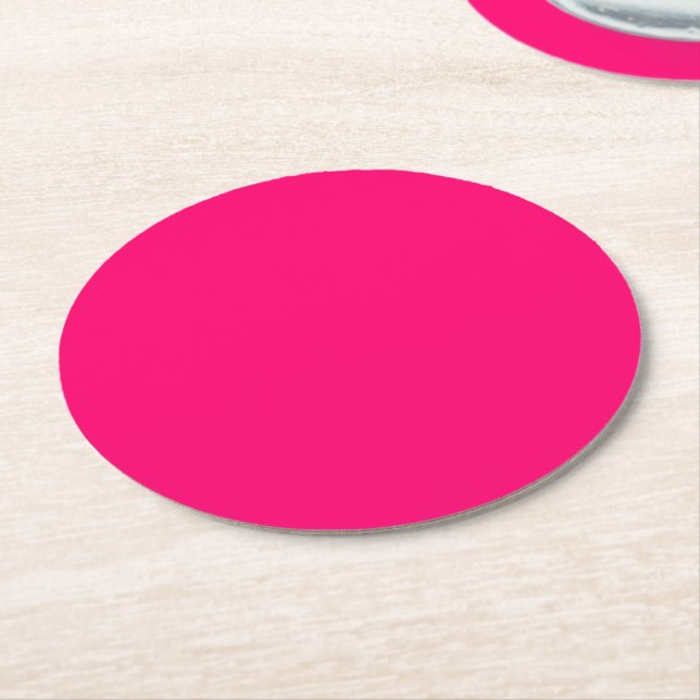 Anpassad neon rosa pappersunderlägg - bulk & event underlägg papper rund (Vinklad)