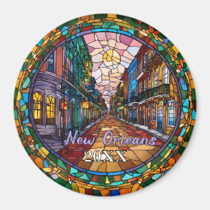 Anpassad New Orleans Bourbon Street Daterad Magnet