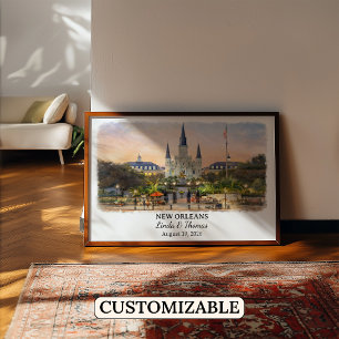 Anpassad New Orleans-väggkonst, Louisiana-affisch Poster