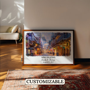 Anpassad New Orleans-väggkonst, Louisiana-affisch Poster
