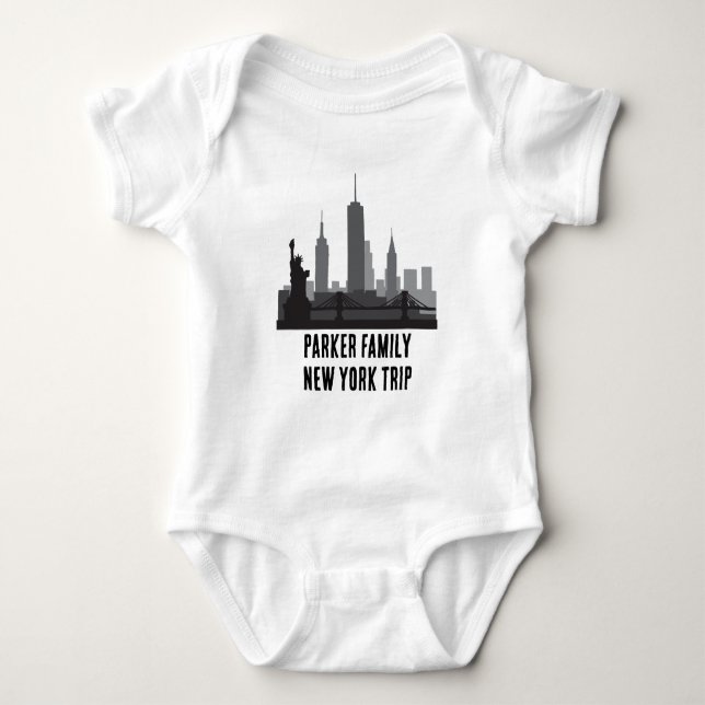 Anpassad New York Resa Skyline-Frihetsgudinnan T Shirt (Framsida)