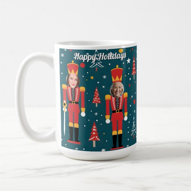 Anpassad nötknäppare 5-ansikten foto Mugg kaffekop (Vänster)